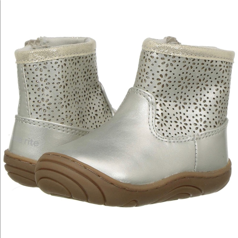 Stride-rite Madison Silver Ankle Boots